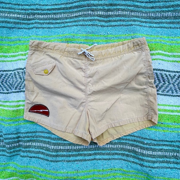 Vintage 60s Made for the B.V.D. Best Retail Trade Patch Short Swim Trunks - Picture 1 of 6